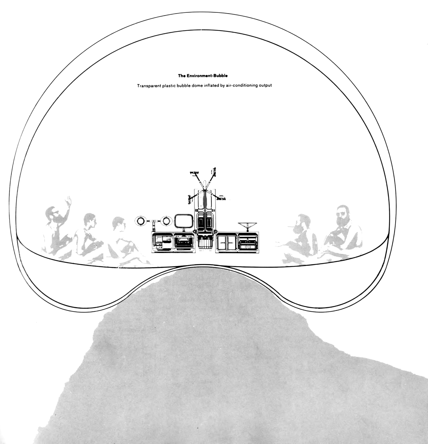 François Dallegret 为美国建筑批评家Reyner Banham文章“A Home Is Not a House”所做插图，1965